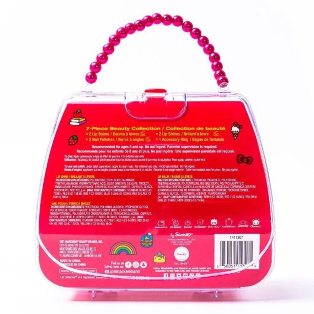 Hello Kitty Lip Smackers Makeup Tote, 7 piece set